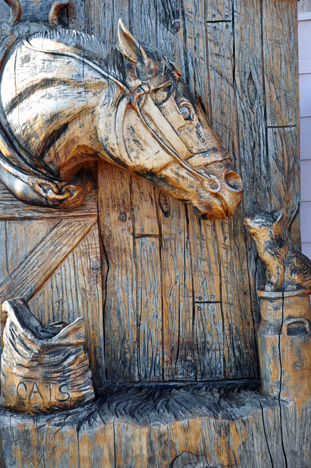 a wood carving