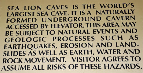 sign telling about the cave