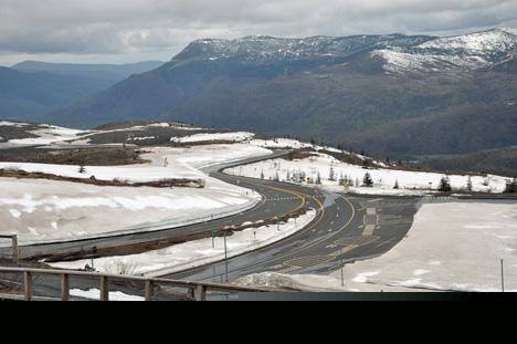 view of the road from elevation of 4,314 feet
