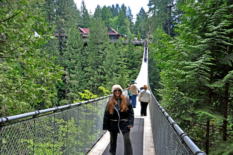 Karen Duquette on the bridge