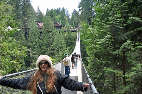 Karen Duquette on the bridge