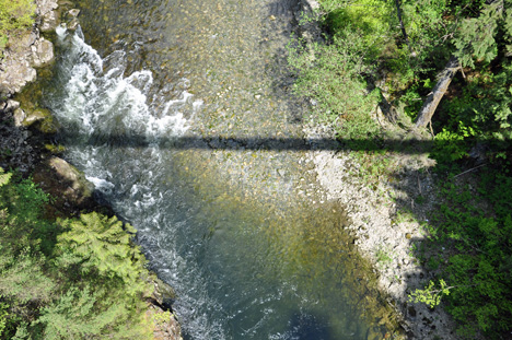 view of the river from the bridge