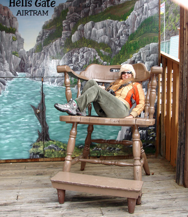 Karen in a big rocking chair