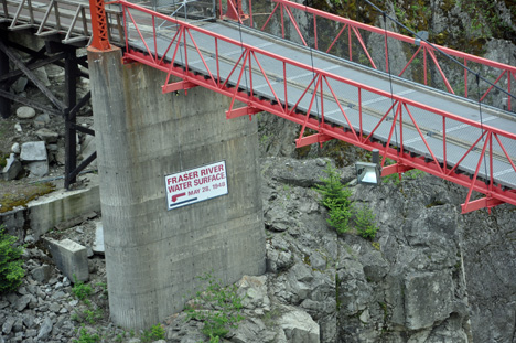 bridge with water level mark