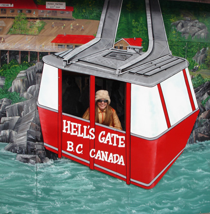 Karen in a fake tram