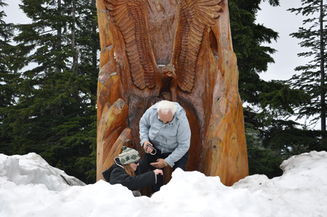 the snow caved in under Karen