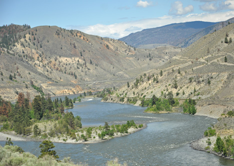 mountains  and river