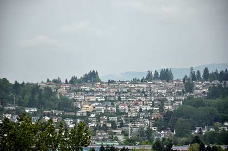 houses on the way into Vancouver