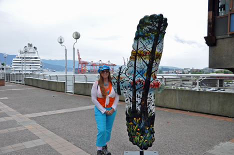 Karen and a painted eagle