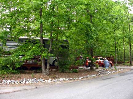 Lee at campsite