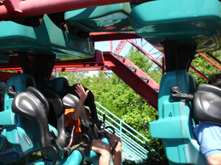 Karen on Superman roller coaster