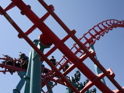 Karen on Superman roller coaster