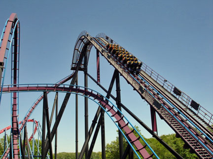 Karen on Superman roller coaster