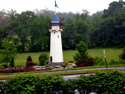 lighthouse outside Hershey's Chocolate World 