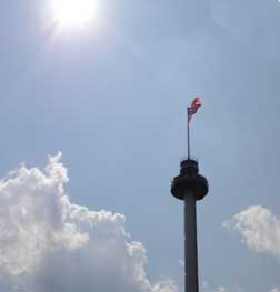 the top of the Kissing Tower