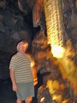 Lee inside the caverns