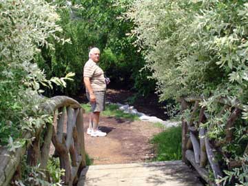 Lee on the bridge ro River Banker's Picnic area