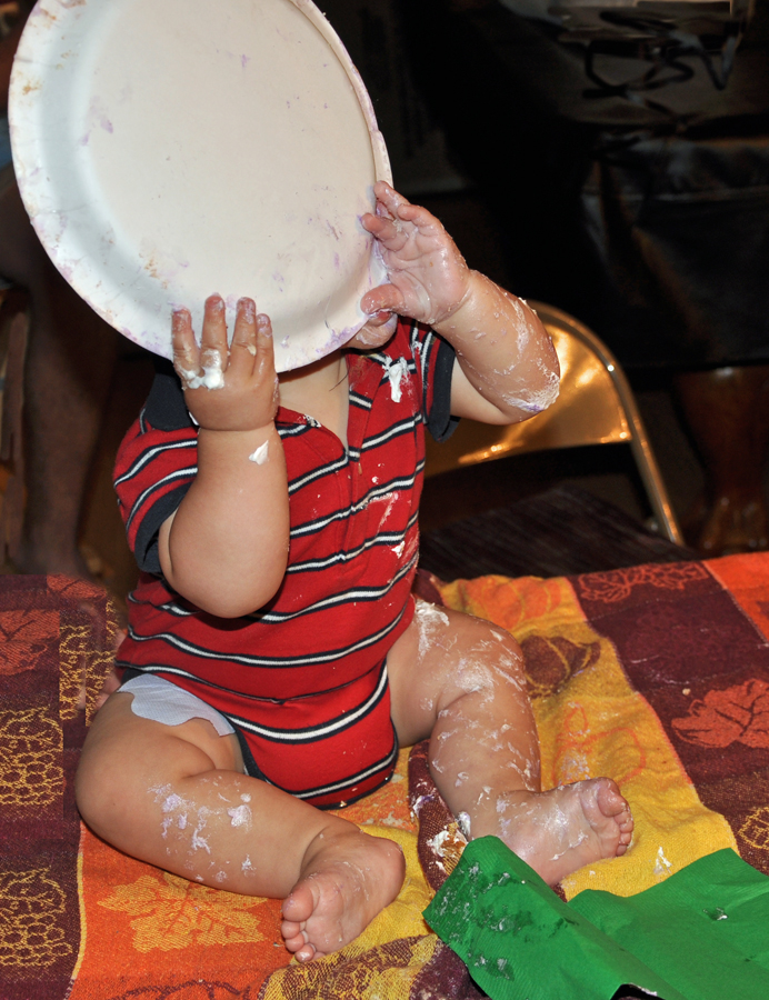 Anthony Brian eating his cake