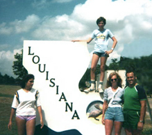 Brian Duquette & his family at Louisiana state sign