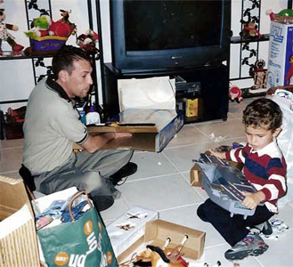 Brian and his nephew alex, Christmas 2002
