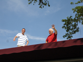 Brian and his dad on top of the RV