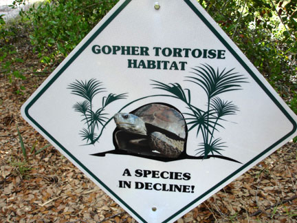 gopher tortiose habitat sign