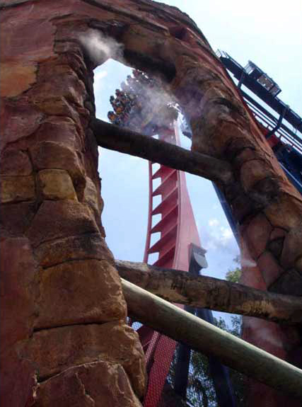 Karen Duquette on roller coaster at Busch Gardens, Tampa