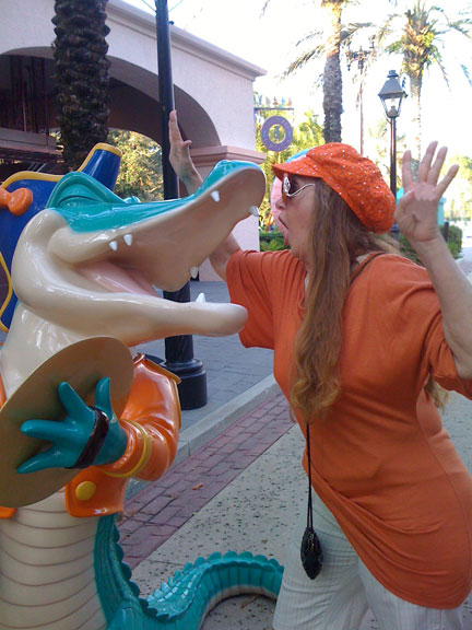 Karen Duquette and gator