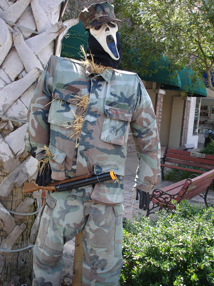 scary army scarecrow