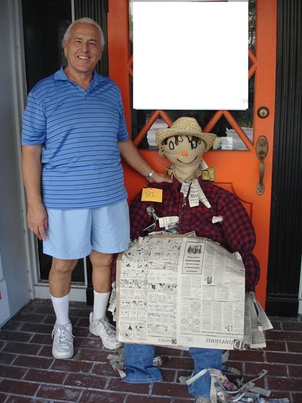 Lee Duquette and the newspaper scarecrow