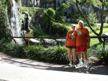 the two RV Gypsies by the waterfall