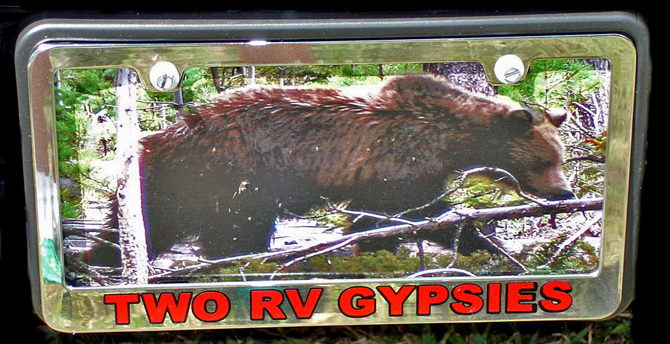 License plate of the two RV Gypsies