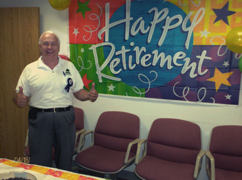 Lee Duquette' retirment photo at work