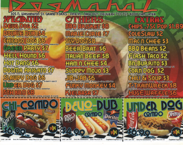 hot dog menu side 1