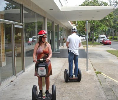 Karen Duquette on a Segway