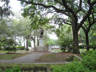 One of the squares in Savannah, Georgia