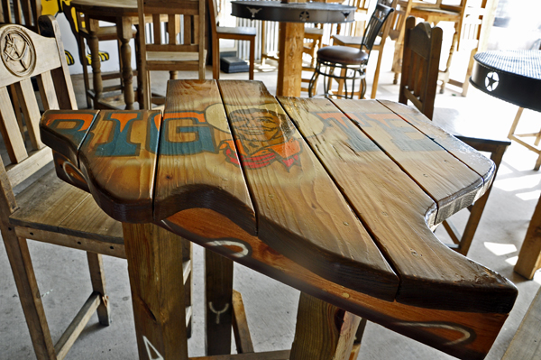 a table shaped like the State of Texas