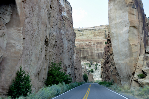 between two big cliffs at Colorado National Monument