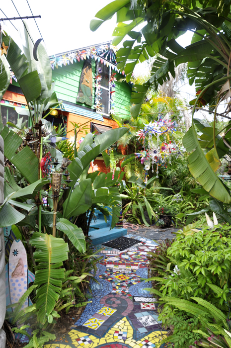 house and walkway at the Bowling Ball House at Whimzeyland