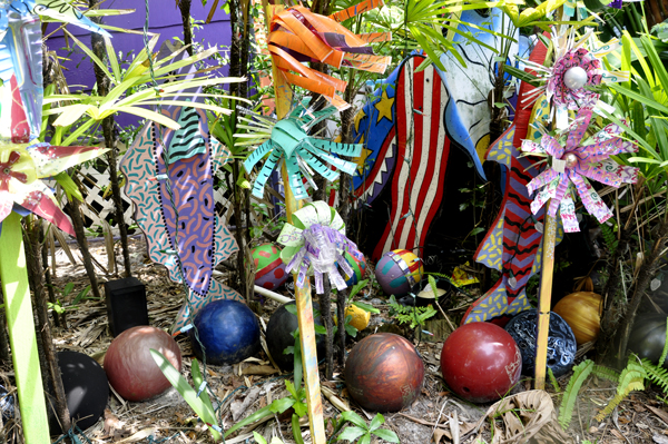 bowling balls at the Bowling Ball House