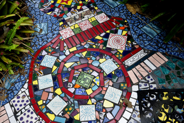 circle walkway at the Bowling Ball House at Whimzeyland