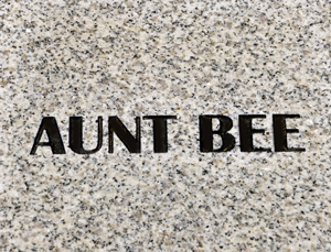 Aunt Bee stone in Mayberry USA