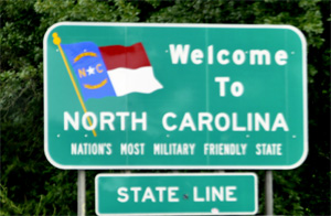 welcome to North Carolina sign