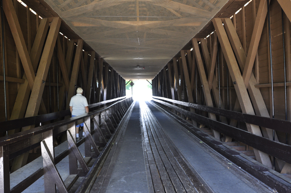Lee Duquette on the Covered Bridge in Elizabethton, Tennessee