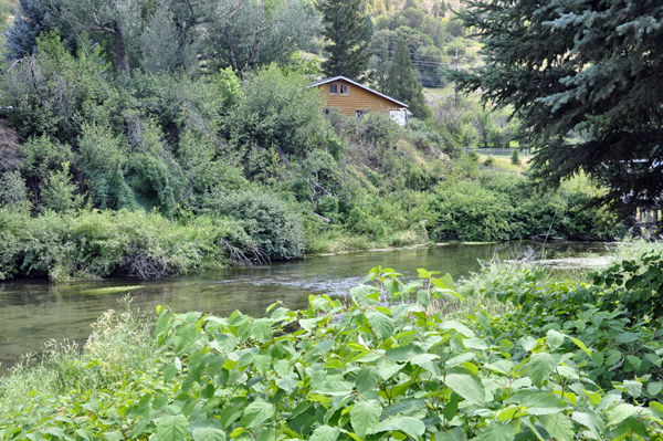 The Portneuf River behind the RV 