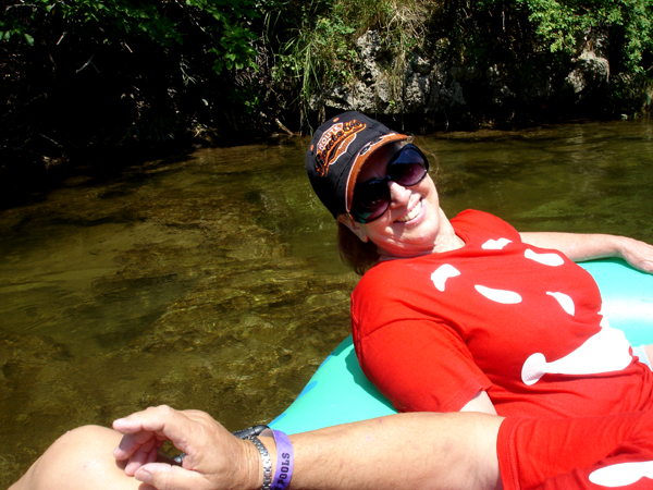Karen relaxing while Lee takes photos
