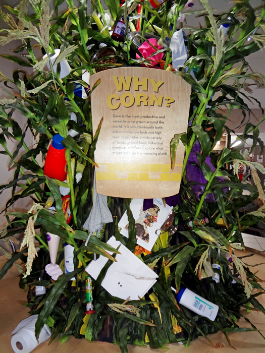 display of products containing corn