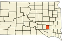 map of SouthDakota showing location of Mitchell