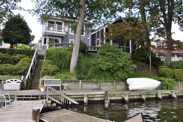 Looking up from the dock to the house