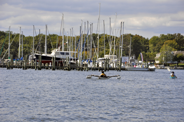 A pontoon kayak
